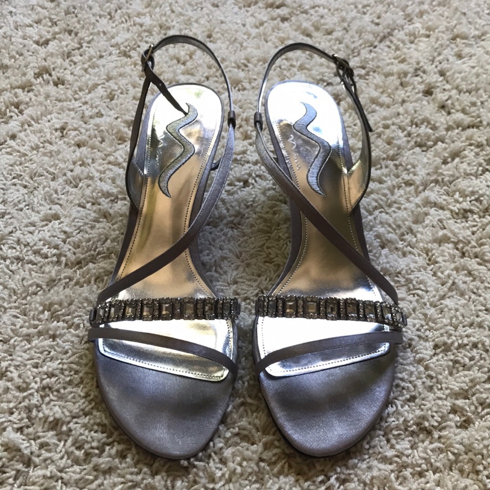 Nina Silver Strappy Heels